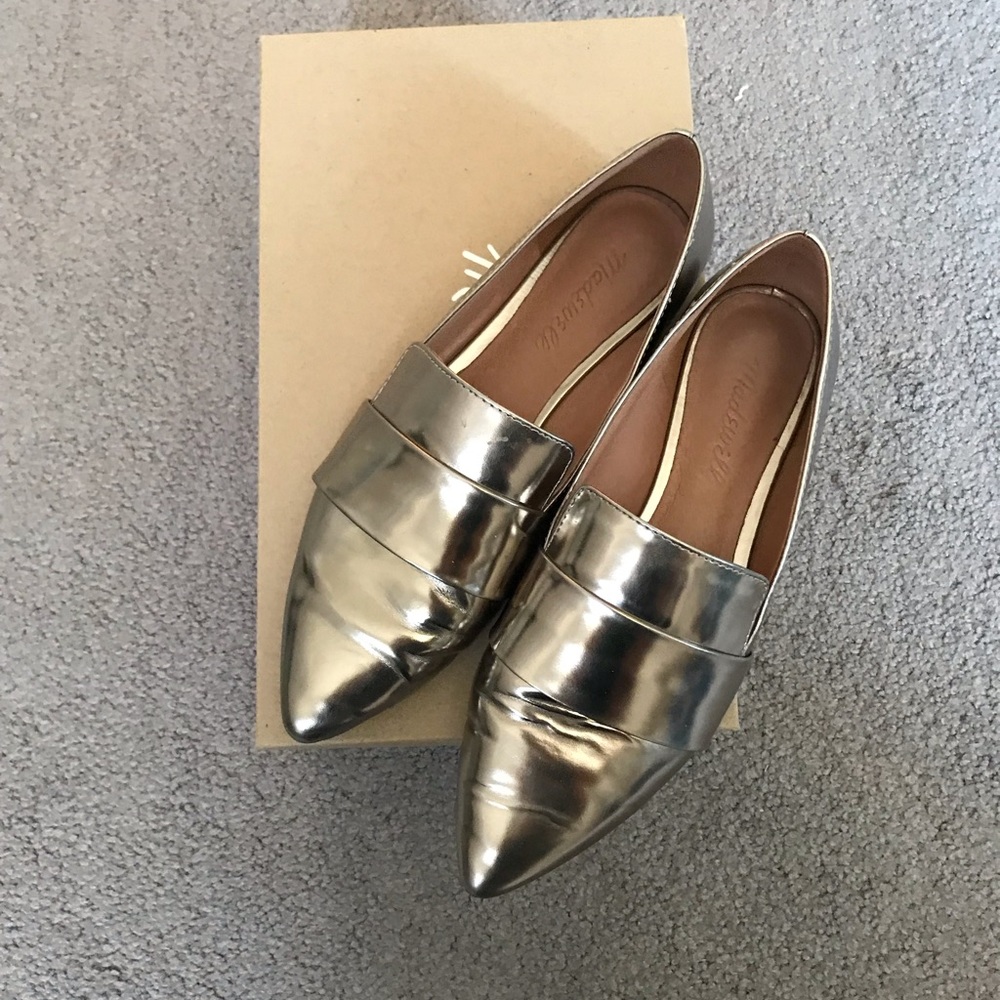 Madewell silver metallic loafers